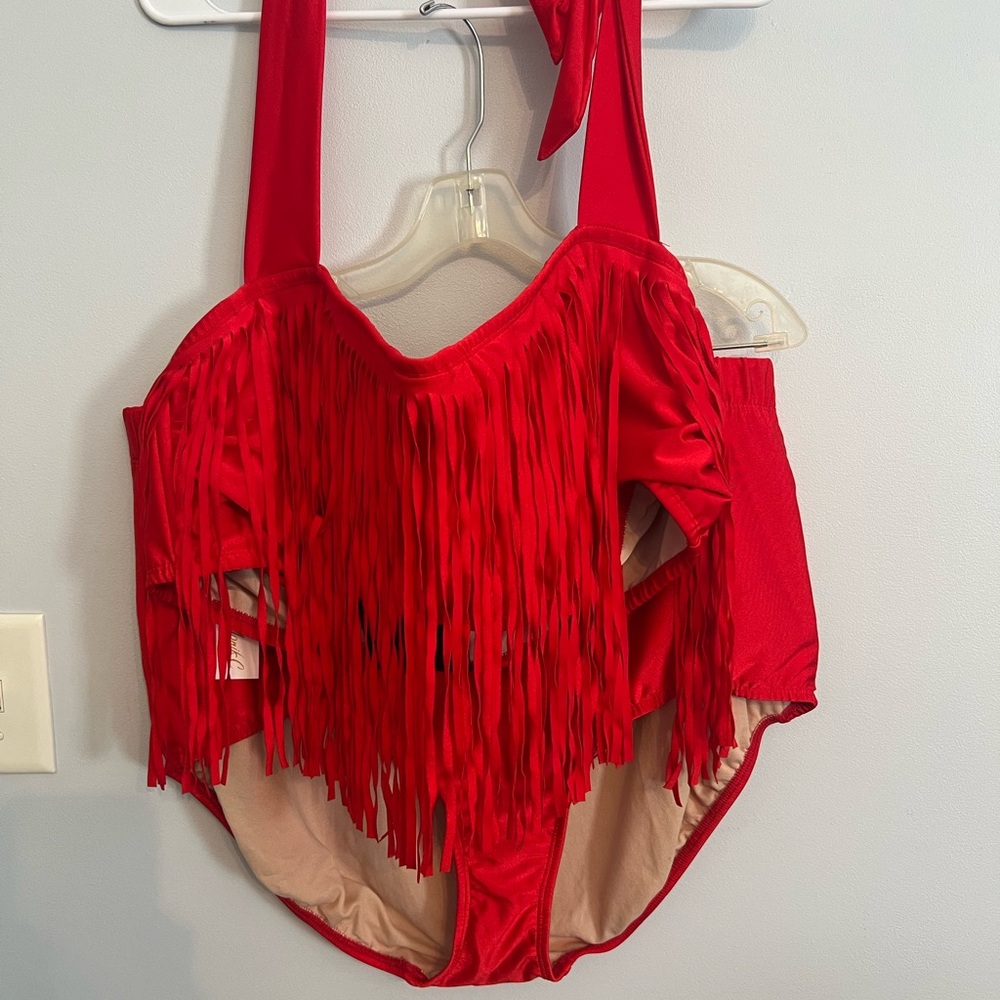 Monif C. Bold Red Swimwear